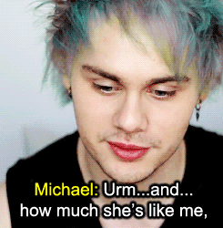 bbyclifford:

AU MEME - MICHAEL CLIFFORD
Interviewer asks Michael to describe what he loves about you, which at the end he implies that “She’s the one.”
