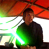 Image result for luke skywalker green lightsaber gif