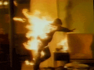 Image result for man on fire gif