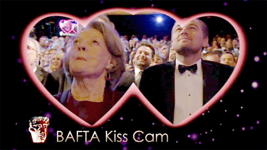 dontbesodroopy:</p><br /><br /><br /><br /><br />
<p>Maggie Smith and Leonardo DiCaprio on the BAFTA Kiss Cam<br /><br /><br /><br /><br /><br />
