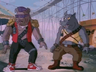 Image result for tmnt 1987 bebop and rocksteady gif