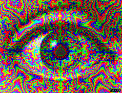 photo painting eye psychedelic colors pattern tripping trippy gif fractal  Mandelbrot third eye artists on tumblr rgb halftone color halftone  billtavis •