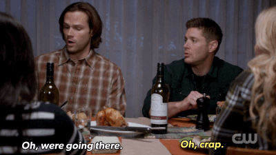 Dean and Sam at dinner table