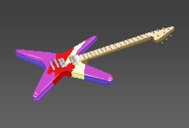 Hero Guitar. Pixel arts for the music video ‘Mouse and Friend’